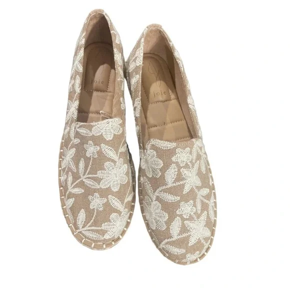 Joie Cara Women’s Beige Floral Embroidered Espadrille Slip On Shoes size 8.5 - Picture 9 of 11
